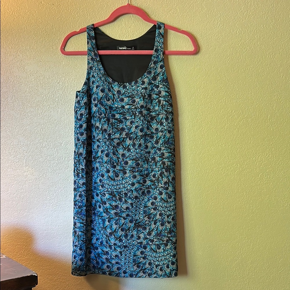 Kensie Blue Tiered Mini Dress